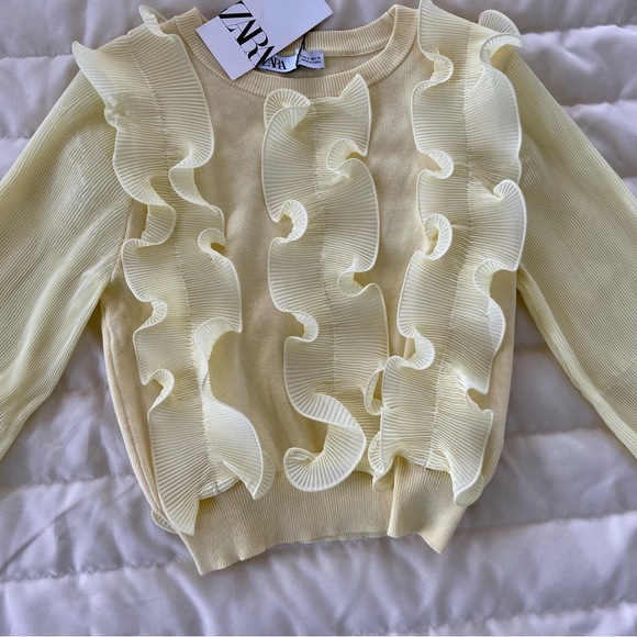 ZARA Ruffle Knit Sweater XS - Picture 7 of 9